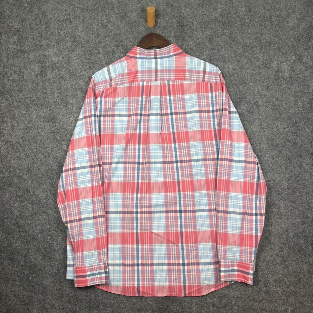 Vineyard Vines Murray Shirt Mens XL Red Blue Plaid Performance Stretch